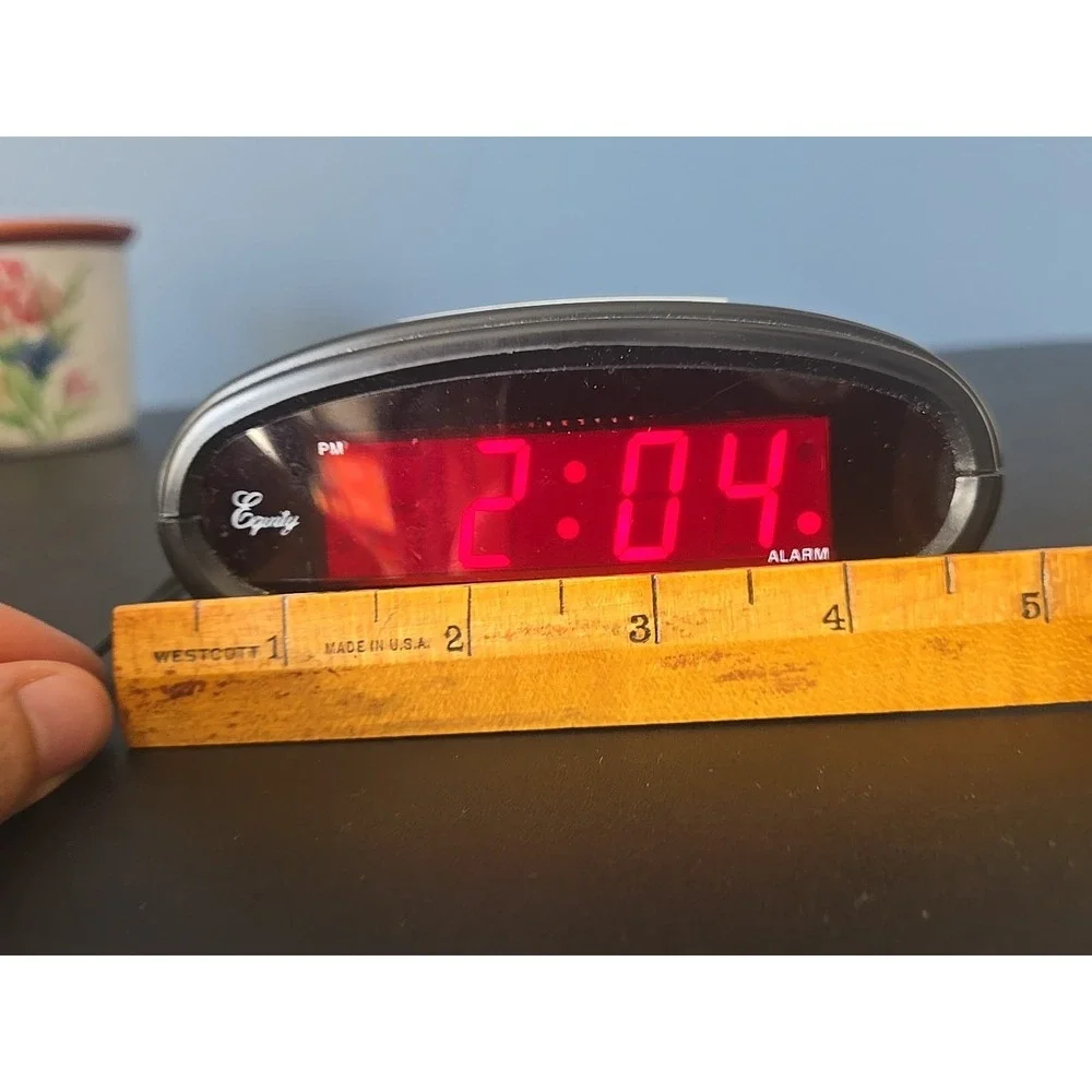 Equity Digital Alarm Clock Model 30227 30228 Electric Battery‎ Backup Black